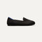 side | The Kids slip-on Loafer in Black Solid shown from a side view showing the outsole.