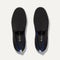 A pair of The slip-on Sneaker in Black Solid shown from the top view.