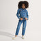 model | Alternate view of a model wearing The Kids Sneaker in Diamond Twill. 