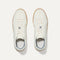 A pair of The RS01 Sneaker in Bone shown from the top.
