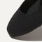 Top view of the square toe and rounded vamp of The Square Mary Jane in Black.