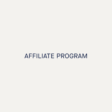 The text 'AFFILIATE PROGRAM' is centered on a solid, very light off-white background.