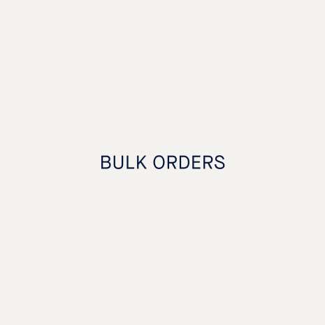 The text 'BULK ORDERS' is centered on a solid, very light off-white background.