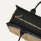 The Classic Tote in Tiramisu, shown from above, with the top zipper closed. 