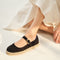 hover | Model wearing The Espadrille Mary Jane in Black. 