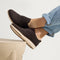hover | Model wearing The Oxford in Deep Brown.