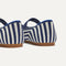 Close up of the heel of The Kids Mary Jane in Sailor Stripe.