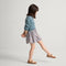 model | Alternate view of model wearing The Kids Mary Jane in Tawny Twig.