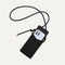 The Phone Crossbody in Black Sand shown from above with an iPhone inside.