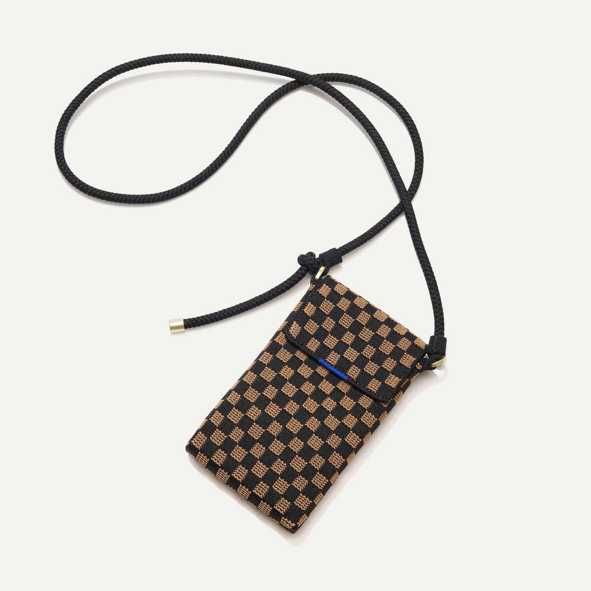 The Phone Crossbody in Midnight Song shown from above.
