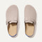 The Men's Clog in Dove shown from the top. 