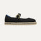 side | The Espadrille Mary Jane in Black, shown from the side.