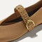 Top view of the square toe and V-shaped vamp of The Max Buckle Mary Jane in Java Chip.