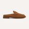 side | The Penny Loafer Mule in ReVelvet Caramel shown from the side.