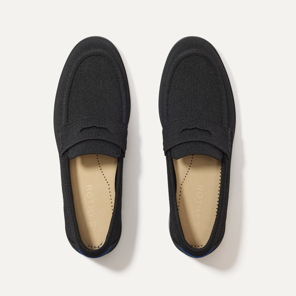 The Penny Loafer in Black shown from the top. 