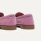Close up of the heel of The Penny Loafer in ReVelvet™ Lilac. 