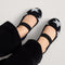 hover | Model wearing The Kids Mary Jane in ReVelvet™ Metallic Stardust.