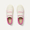 The Kids Strap Sneaker in Pink Taffy shown from the top. 