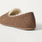 Close up of the heel of The Teddy Men's Slipper in Cocoa Spice.