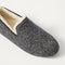 Close up of the toe and vamp of The Teddy Men's Slipper in Newsprint.