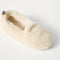 Close up of the top of The Teddy Kids Slipper in Oat Milk.