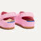 Close up of the heel of The Kids Clog in Tutu, with Rothy's signature blue halo. 