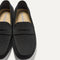 Close up of the toe and vamp of The Men's Driver in Black. 