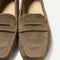 Close up of the toe and vamp of The Men's Driver in Brown Camo. 