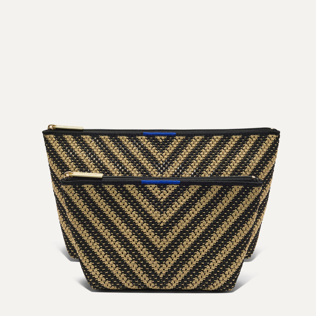 PDP | The Travel Pouch Set in Toffee Chevron shown from the front.
