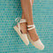 hover | Model wearing The D'Orsay Espadrille in Seashell. 