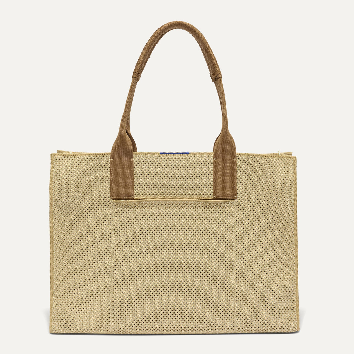 PDP |The Classic Tote in Macadamia Open-Knit, shown from the front. 