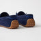 Close up of the heel of The Driver Moc in ReVelvet Navy.