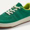 Overlay::Stretchy, No-Tie Laces | Alt::Close up of the vamp and laces of The Kids Stretch Sneaker in Emerald  Pop.
