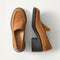 PDP | The Block Heel Loafer in ReVelvet Caramel shown from the top.