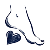 An icon depicting a foot stepping on top of a heart.