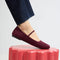 hover | Model wearing The Max Square Mary Jane in ReVelvet™ Syrah.