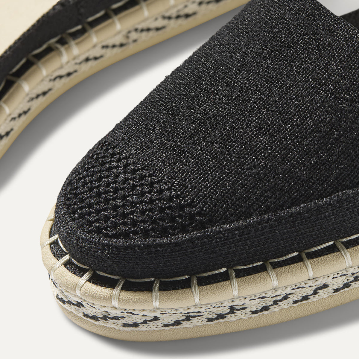 Close up of the toe on The D'Orsay Espadrille.